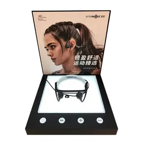 Custom retail acrylic table top wireless earphone headphone mobile accessories products display stand