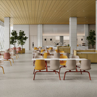 Ensemble de table et de chaises de salle à manger en plastique au design minimaliste moderne, 4 places, pour cafétéria, restaurant, école