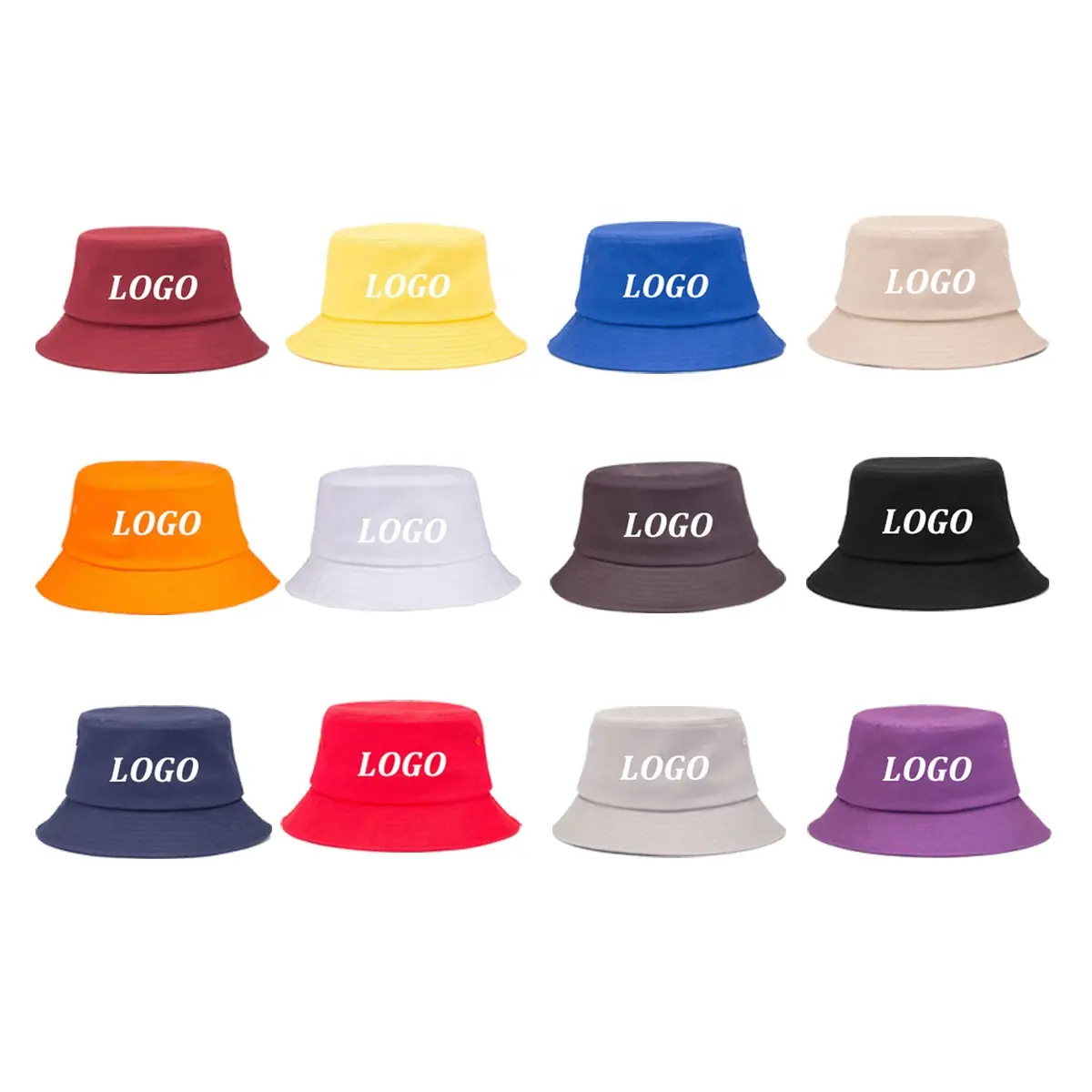 WH23 bordado Logo patrón algodón personalizado cubo sombreros barato gran ala ancha cordón pescador cubo sombrero gorras