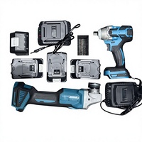 Kit combiné d'outils électriques sans fil professionnels 6-en-1 sans balais, couple élevé, batterie au lithium, multifonctionnel, bricolage, OEM, mallette rigide