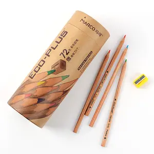 ขายส่งโลโก้ที่กำหนดเองปากกาวาดภาพไม้สีรุ้งธรรมชาติวาดดินสอสีแพ็คในกล่องกระดาษคราฟท์