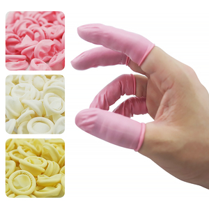 Malaysia Anti-Statische Veiligheidshandschoenen Voor Semi-Dirigent Cleanroom Natuurlijke Latex Esd Vinger <span class=keywords><strong>Cot</strong></span> In Geel Wit Zwart Roze - Product Image 2