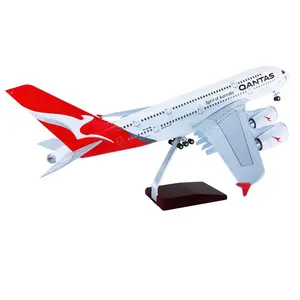 1/160 पैमाने राल उपहार 46cm A380 Qantas एयरलाइन विमान विमान चमकती प्रकाश का नेतृत्व किया