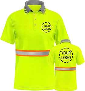 High Visibility Reflective Safety T-Shirts Custom Logo Hi Vis Short Sleeve Work Polo Shirt for Men