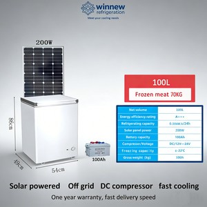 Congélateur coffre <span class=keywords><strong>sans</strong></span> givre alimenté par énergie <span class=keywords><strong>solaire</strong></span> 12V, 100L-700L, compresseur CC, <span class=keywords><strong>réfrigérateur</strong></span>/congélateur portable, classe A+ d'efficacité énergétique - Product Image 2