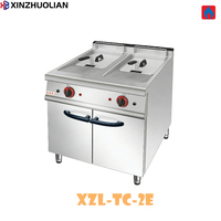 Friteuse professionnelle électrique à 2 bacs de 20 L en acier inoxydable, pour restaurant, 24000 W, XINZHUOLIAN XZL-TC-2E, 380 V, nettoyage facile