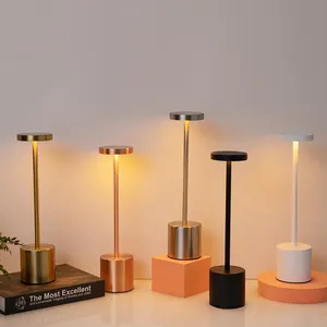 Lâmpadas de mesa modernas e luxuosas para bar e restaurante, lâmpadas de mesa LED sem fio recarregáveis e reguláveis