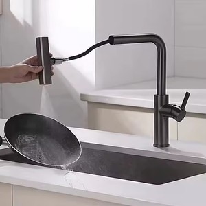 <span class=keywords><strong>Robinet</strong></span> mitigeur d'évier <span class=keywords><strong>de</strong></span> cuisine cascade moderne en <span class=keywords><strong>laiton</strong></span> 3 fonctions avec tête <span class=keywords><strong>de</strong></span> pulvérisation extractible - Product Image 4