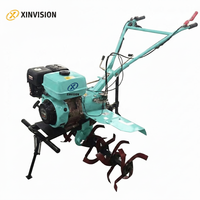 Cultivador de Gasolina Xinvision de 4.5KW 9HP, Motor 105FQ/177F, Cultivador con Engranaje para Granja y Jardín, Suministro OEM/ODM, 1 Año de Garantía