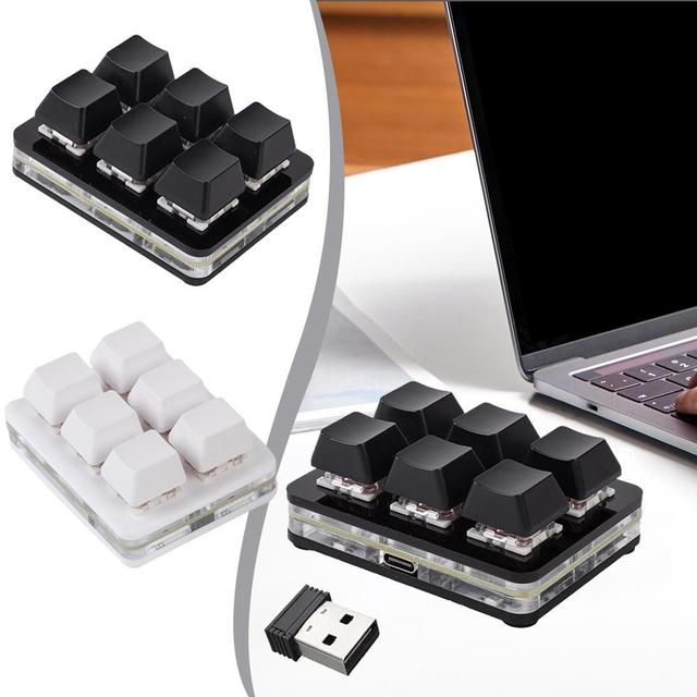2.4Ghz Mini 6 Keys Keyboard Custom Keypad Wireless USB Mode Rechargeable Hardware Keyboard Dual Shortcut Programmable