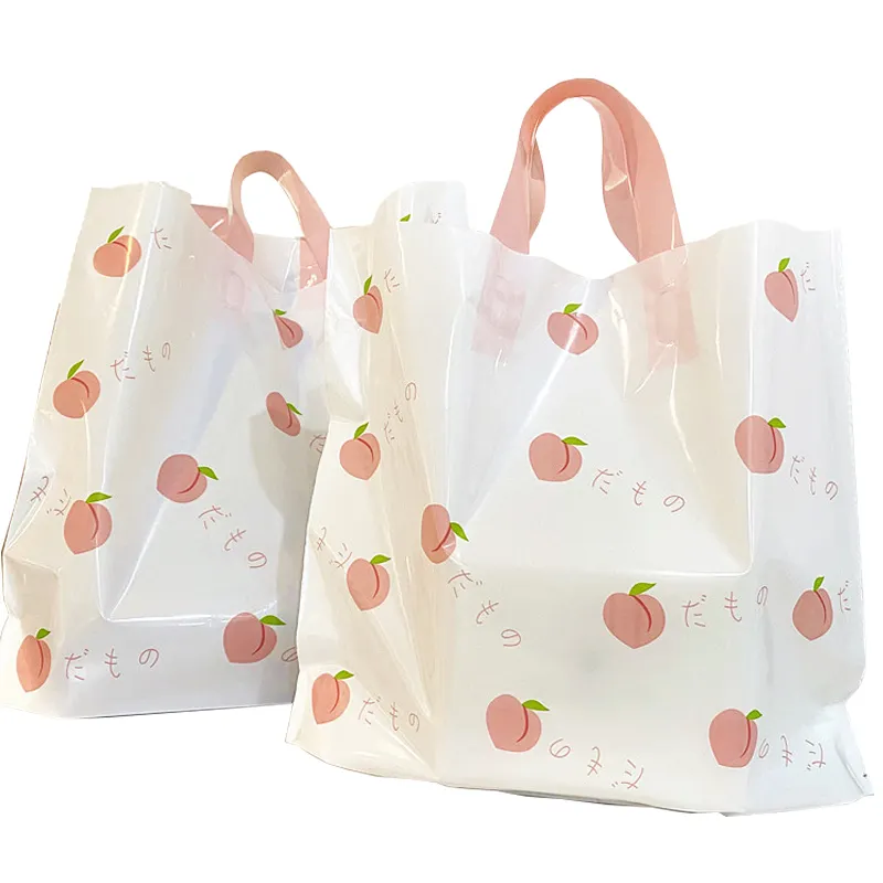 आईएनएस शैली आड़ू पैटर्न कपड़े ऑनलाइन स्टोर उपहार बैग पैकेज बैग प्लास्टिक बैग ले जाना
