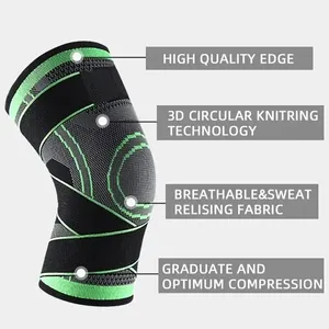 Genouillères de sport en gros, bandages de soutien, attelles élastiques en nylon, manchon de compression sportif pour le basketball - Product Image 5