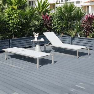 Chaise longue pliable <span class=keywords><strong>de</strong></span> luxe en <span class=keywords><strong>aluminium</strong></span> et maille Teslin pour cour, villa, hôtel et plage - <span class=keywords><strong>Bain</strong></span> <span class=keywords><strong>de</strong></span> <span class=keywords><strong>soleil</strong></span> en extérieur avec <span class=keywords><strong>design</strong></span> résistant aux UV - Product Image 5