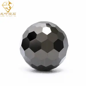 WUZHOU customizes loose moissanite beads black football faceted diamond moissanite ball stone beads