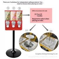 Distributeur automatique mécanique CV19 adapté aux pièces de monnaie de divers pays, machine à bonbons à 3 têtes, rouge/jaune, livraison directe d'usine
