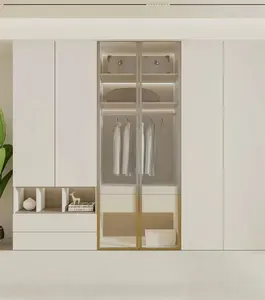 Utile american style new design modern design glass door wooden wardrobe cabinet