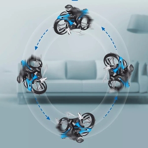 RC Quadcopter de tierra y aire, 2 en 1 anfibio de la motocicleta de juguete Mini de motocicleta eléctrica Rc Stunt moto juguetes para los niños - Product Image 4