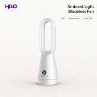 Ventilateur sans pales à lumière d'ambiance 220V 22W, ventilateur tour avec télécommande et minuterie 1-9H, ventilateur de refroidissement moderne pour la maison