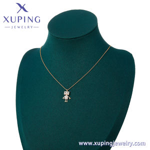 XUPING Collar con Colgante de Robot de Acero Inoxidable Chapado en Oro de 18K con Circonita Cúbica para Mujer, Joyería Minimalista - Product Image 2