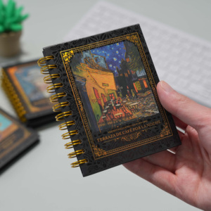 Tùy chỉnh màu đen mini xoắn ốc ràng buộc cardstock máy tính xách tay với 9*11.5cm Kích thước 50 tờ Giấy bìa cho món quà sử dụng - Product Image 2