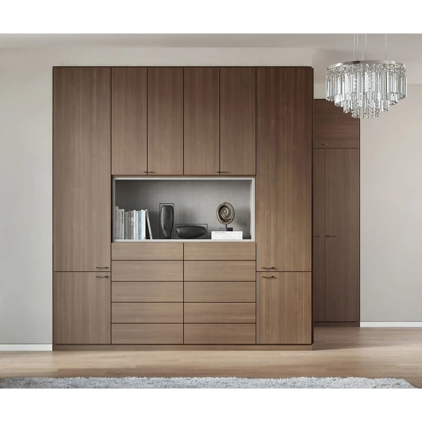 Hotel Modern Wooden Simple Designs Melamine Wall Wardrobe With Tv Cabinet