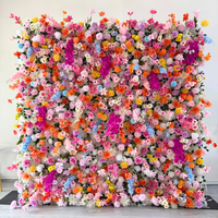 Ensemble de compositions florales artificielles fuchsia et orange pour arche de mariage, fête d'anniversaire, baby shower, décoration de toile de fond de scène