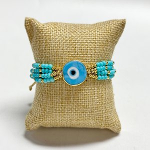 Gelang Fashion Grosir Mata Biru Buatan Tangan Lapis Emas 18K Mata Turquoise Bohemian Mata Setan Mata Turki Perhiasan Keberuntungan - Product Image 3