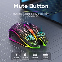 PT09 - Souris sans fil la plus vendue pour ordinateur portable de jeu, six boutons, capteur 1600 DPI, lumière respirante sept couleurs, double mode