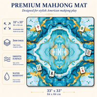 Tapis de Mahjong Américain Pliable, Tapis de Jeu en Néoprène Imprimé Personnalisé, Portable, Enroulable, Résistant à l'Eau, Antidérapant, 84x84 cm, Tapis de Table