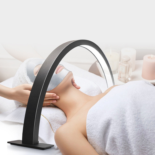 Half Moon Light for Lashes Nails White Black Diamond Esthetician Led Ring Light on Stand Decoration Lamp Half Moon Light
