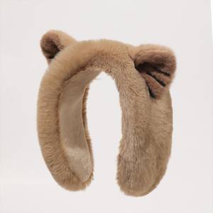 Cache-oreilles en polaire mignons à oreilles d'ours de dessin animé, anti-froid pour l'automne et l'hiver, avec pinces à cheveux et couvre-oreilles duveteux - Product Image 4