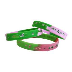 Pulsera de silicona griega personalizada Pulsera de silicona de color relleno en relieve - Product Image 3