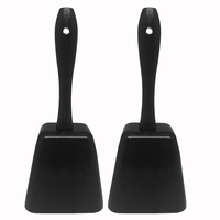 Vente flash : cloche à vache personnalisée avec logo, grande cloche à vache de sport, cloche à vache noire avec poignée