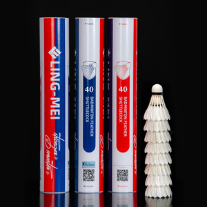 Volante de Bádminton de Plumas de Pato de Alta Calidad <span class=keywords><strong>LING</strong></span>-<span class=keywords><strong>MEI</strong></span> 40 de Fábrica China para Competencia - Product Image 1
