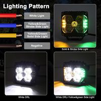 Feux LED latéraux OVOVS pour tout-terrain avec lumières stroboscopiques bicolores jaune-vert pour pick-up, VTT, UTV, 4x4