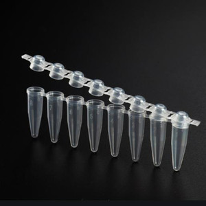 Consommables de laboratoire : Lot de 8 tubes PCR de 0,1 et 0,2 ml avec capuchon plat et convexe, en polypropylène transparent de qualité médicale - Product Image 1