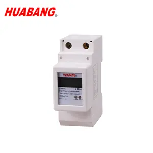 Multi functional single phase 2 module din rail voltage current power frequency watt meter electricity meter