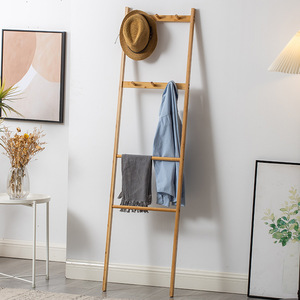 Bamboo Floor Standing <b>Clothes</b> <b>Rack</b> 43.5x170 Cm Modern Minimalist Design For Bedroom Storage Holders - Product Image 3