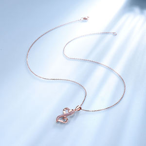 Amante de la moda Soul Mates 925 plata esterlina forma de corazón novia corazón amor colgante collar - Product Image 4