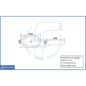 Lavabo Moderno in Pietra da 63x40cm per Hotel, Scuole e Ambienti Esterni, con Funzione Lavamani - Product Image 2