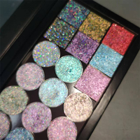 Palette de fards à paupières à paillettes pressées végétaliennes avec logo personnalisé Ombre à paupières caméléon scintillante en finition poudre Marque propre