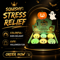 Lot de 72 balles anti-stress à rebond lent, remplies de billes éclatantes, en forme de dumpling, jouet sensoriel à presser pour le soulagement du stress, amusant, mignon, en TPR, expédition depuis l'entrepôt américain