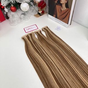 Extensiones de Cabello Humano Virgen de Lujo, Doble Trama, con Cinta Adhesiva, en Color # 4+ # Extensiones de Cabello 18C, Tendencia Top 2026 - Product Image 6