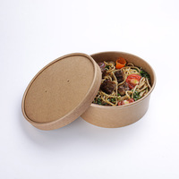 Vente en gros Bol en papier kraft jetable biodégradable Boîte à salade fast-food à emporter Bento Liner Egg Sushi Assiette de riz