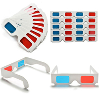Factory Supply Rot Blau Brille Kostenlose Muster Kunden spezifisches Logo Papier 3D-Brille zum Ansehen von Video DVD TV Bücher Red Cyan Brille