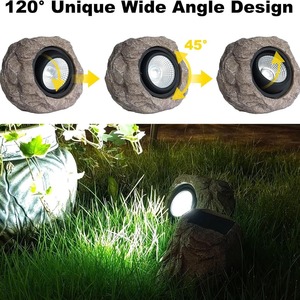 Éclairage décoratif solaire pour jardin extérieur, petit modèle, corps en résine + ABS, étanche IP65, <span class=keywords><strong>LED</strong></span> bicolore - Product Image 4