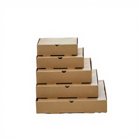 Caja de Pizza de Papel Biodegradable con Logotipo Personalizado, Caja de Pizza de Cartón Corrugado Natural Desechable de Grado Alimenticio para Llevar