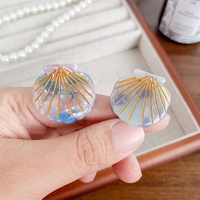 Coquille mignonne petite pince à acide acétique sirène tempérament de luxe léger pince à cheveux cassée mode tout mini pince à requin