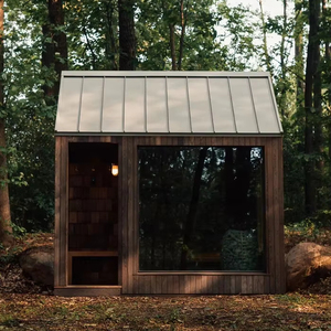 Sauna Exterior de Madera Maciza con Diseño Forestal, Vapor Seco de 6KW, Exterior de Tejas de Madera, Cabina de Spa Grande con Cristal para Patio Trasero - Product Image 1