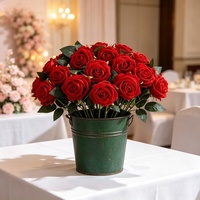 Simulierte Flanell-Rose mit Perlensamt-Technologie, Luxuriöse Wanddekoration für Zuhause, Hotel, Hochzeit, Valentinstag, Muttertag, Seidenoptik